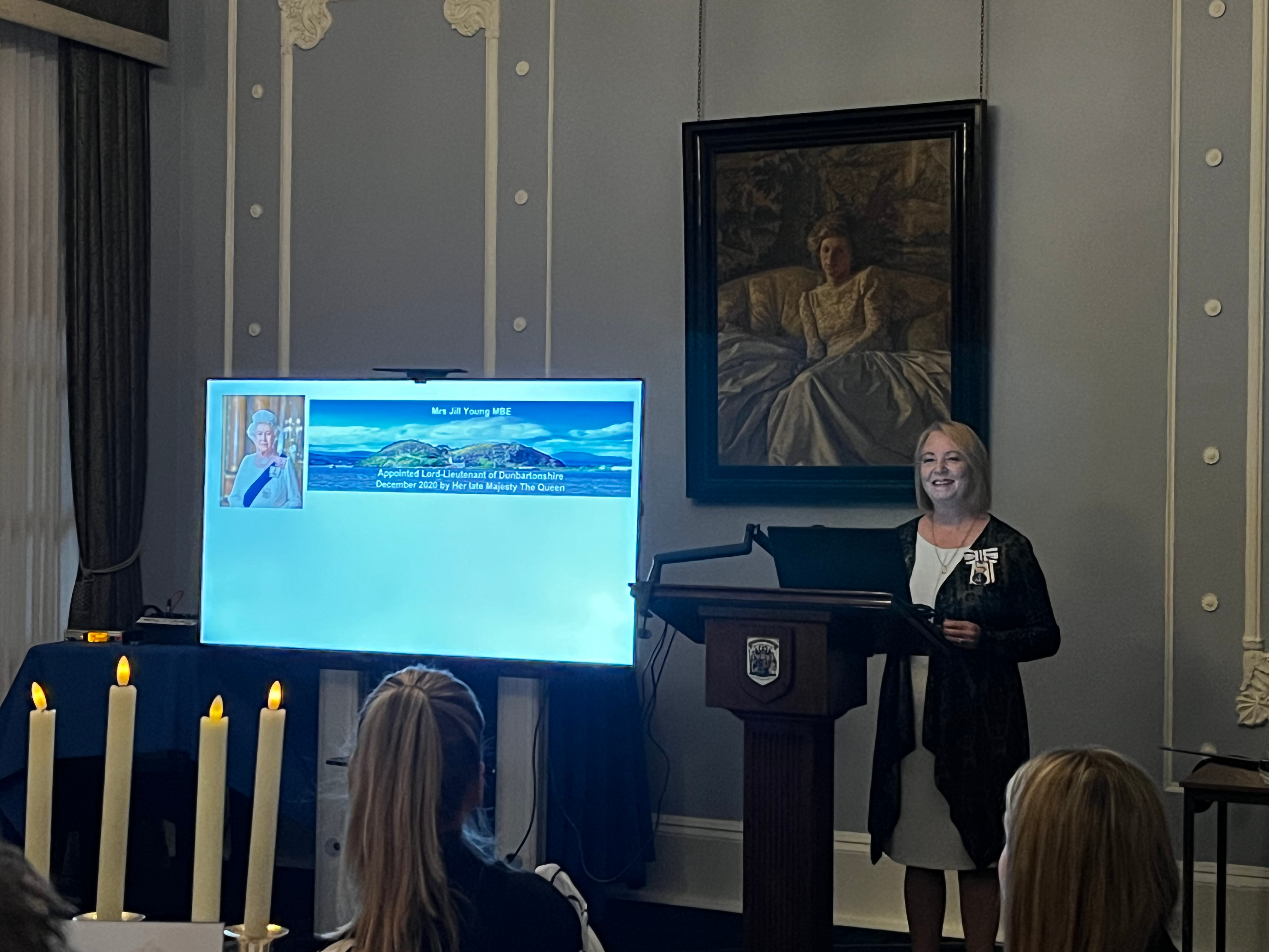 Jill Young speaking at IWD event 